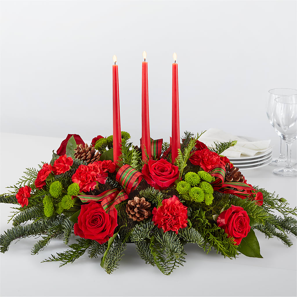 By the Candlelight Centerpiece – Greenery Plus Florist, Monroe NY