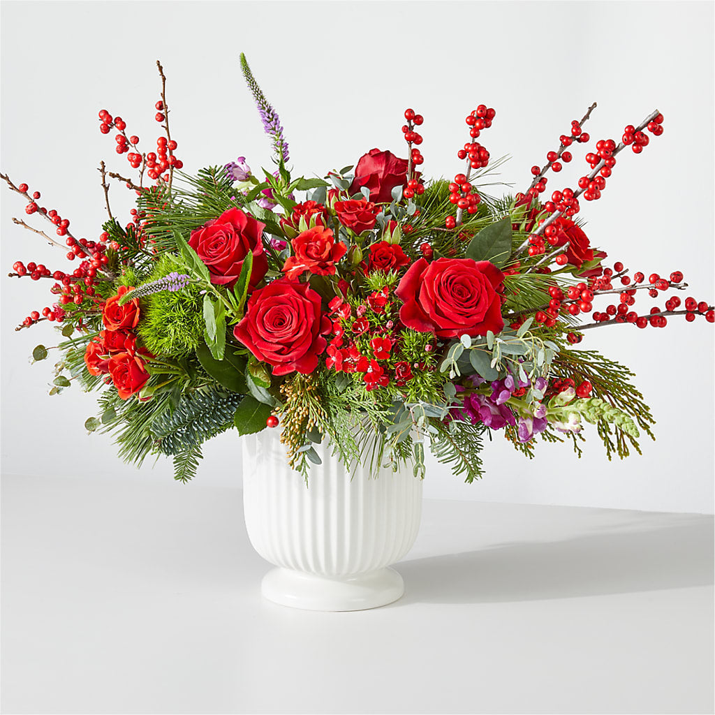Big Red Bow Bouquet – Greenery Plus Florist, Monroe NY
