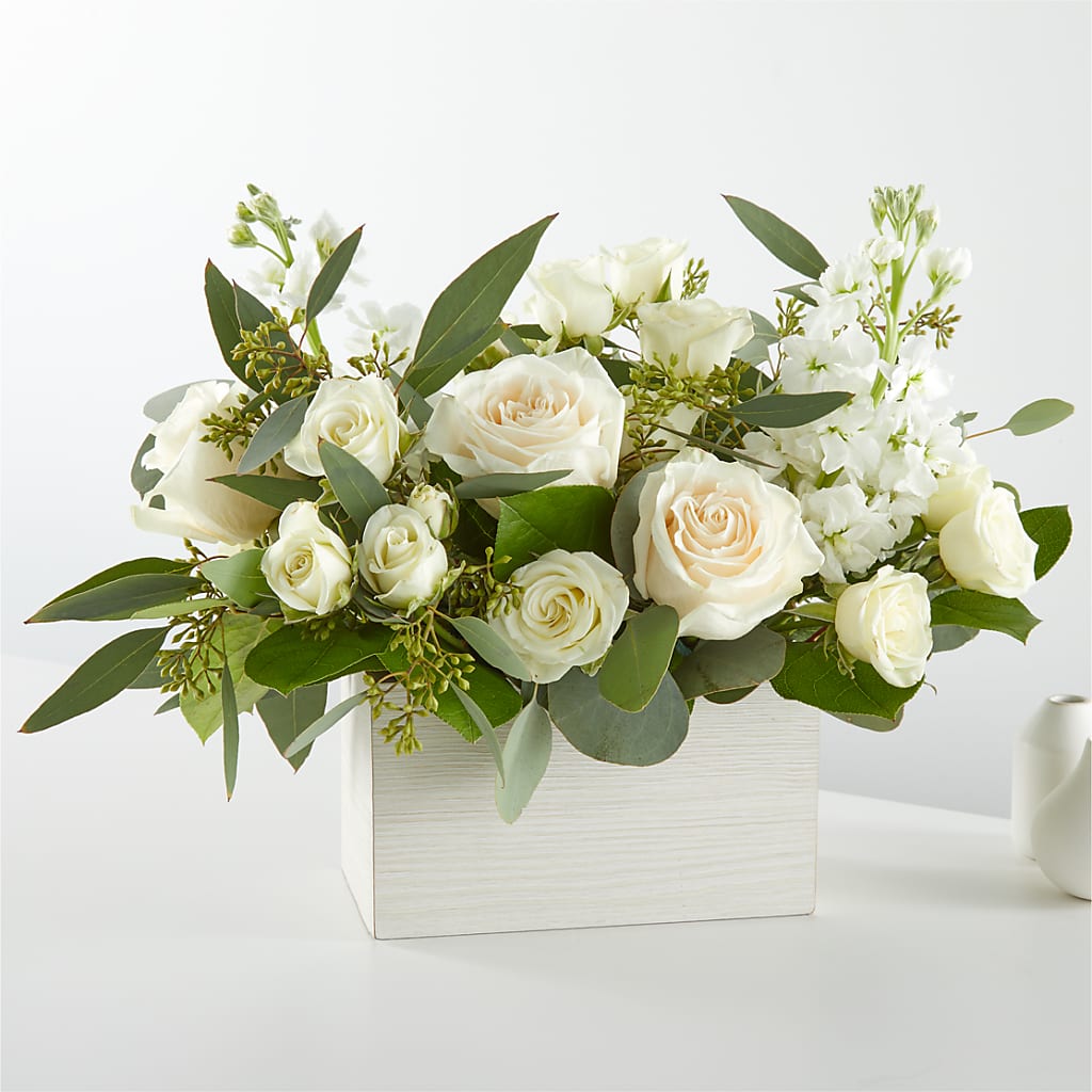 Fresh Linen Box Bouquet – Greenery Plus Florist, Monroe NY