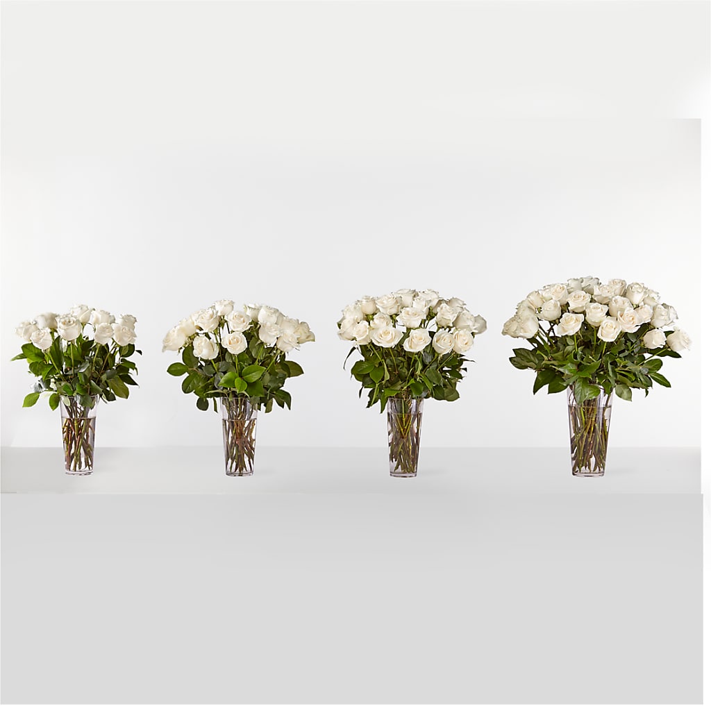 Long Stem White Rose Bouquet – Greenery Plus Florist, Monroe NY