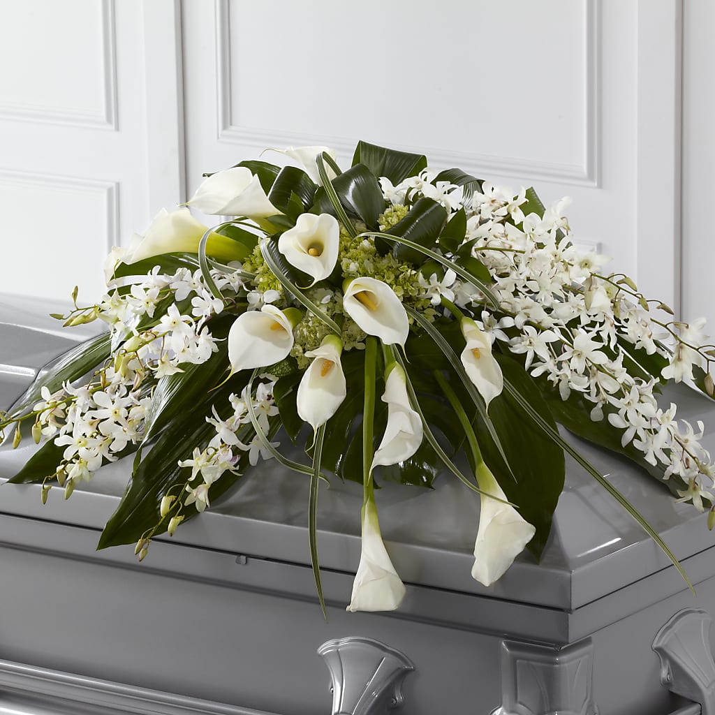 Angel Wings Casket Spray – Greenery Plus Florist, Monroe NY