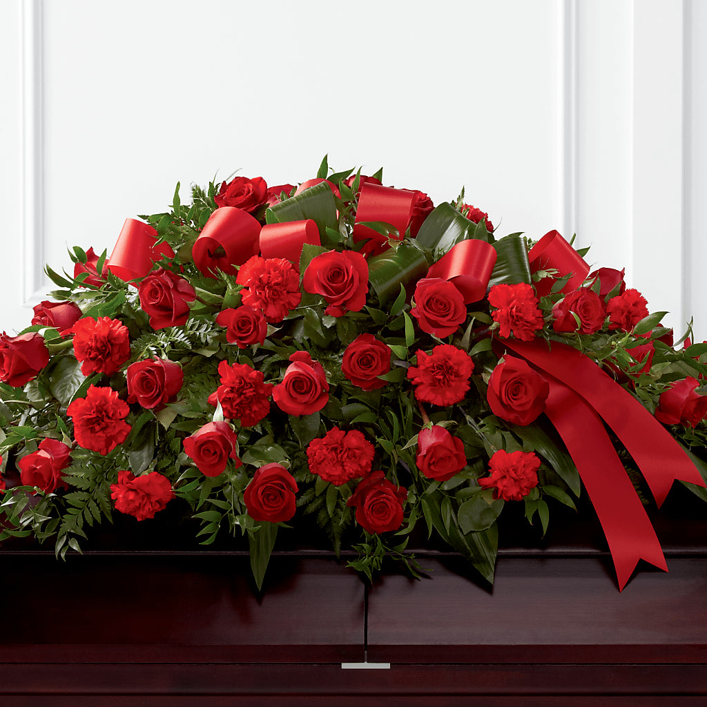 Tribute of Life Casket Spray – Greenery Plus Florist, Monroe NY