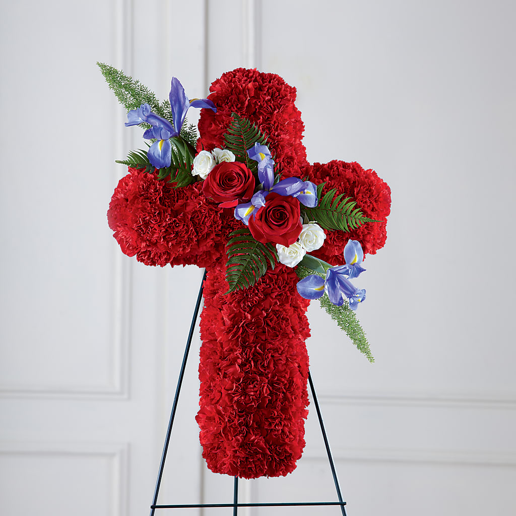 Faithful Hero Floral Cross – Greenery Plus Florist, Monroe NY