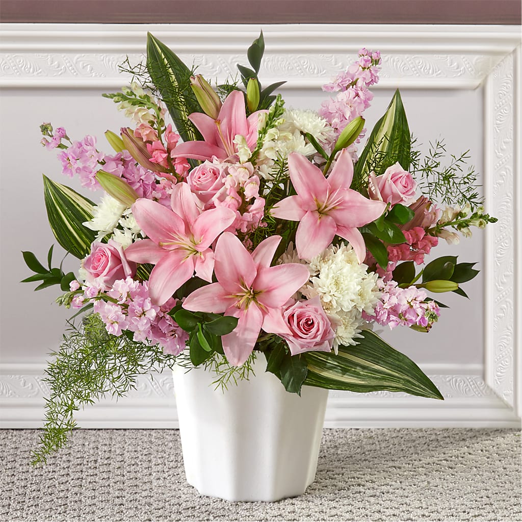 Simply Serene Floor Basket – Greenery Plus Florist, Monroe NY