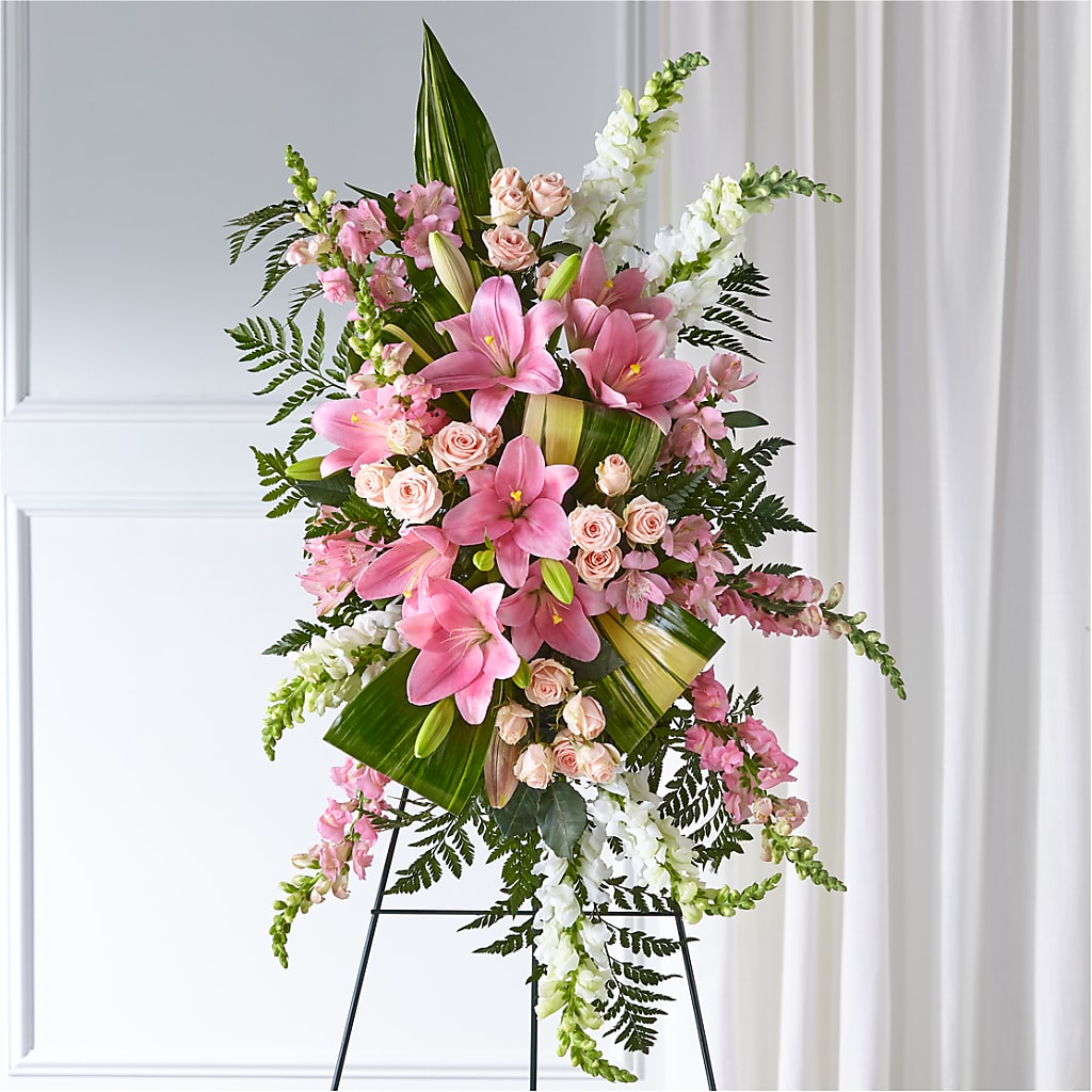 Elegant Embrace Standing Spray – Greenery Plus Florist, Monroe NY