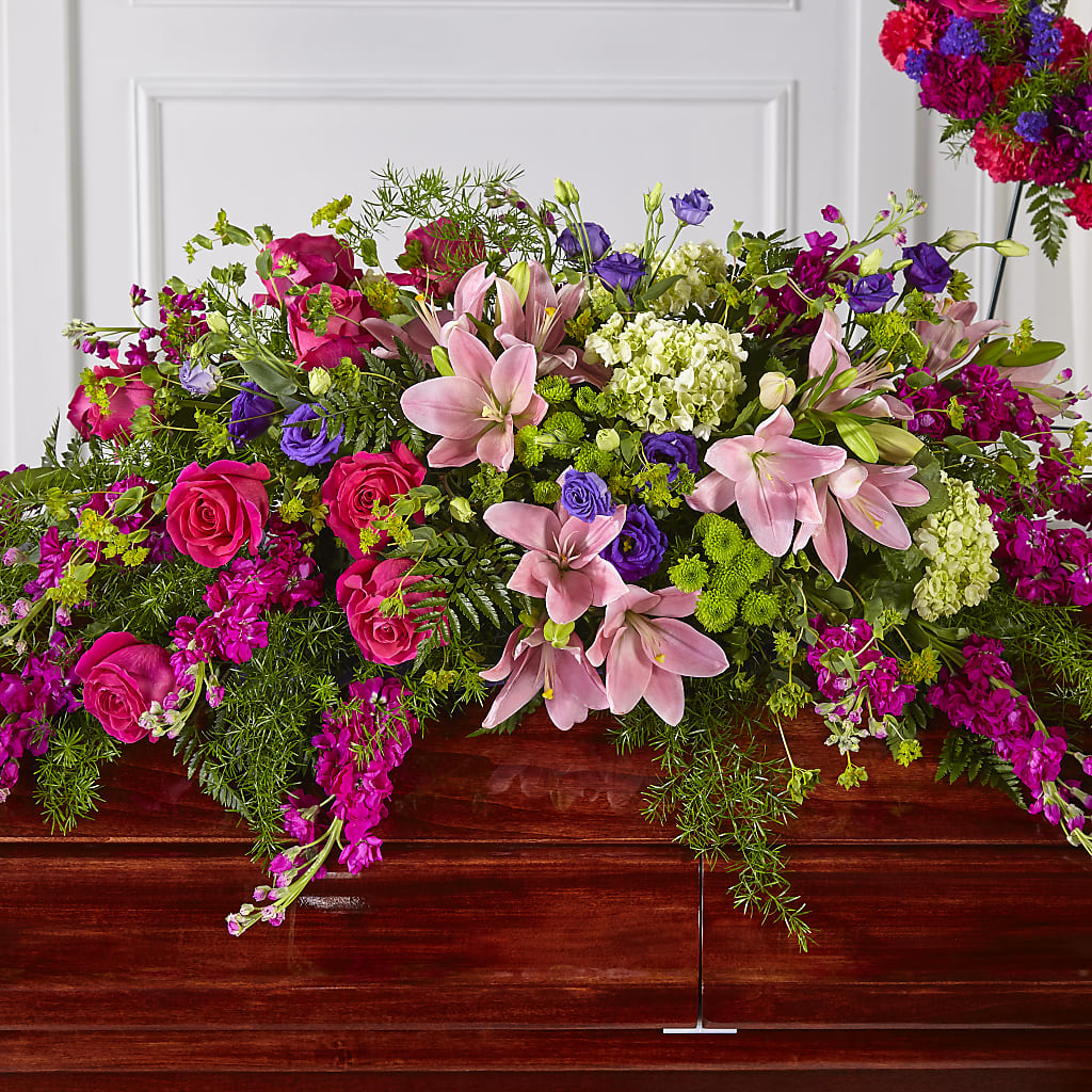 Radiant Tribute Casket Spray – Greenery Plus Florist, Monroe NY