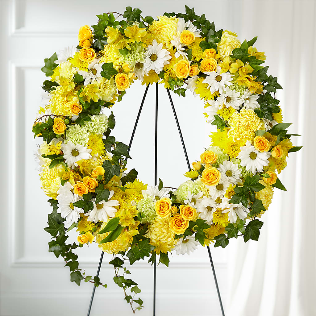 Golden Remembrance Wreath – Greenery Plus Florist, Monroe NY