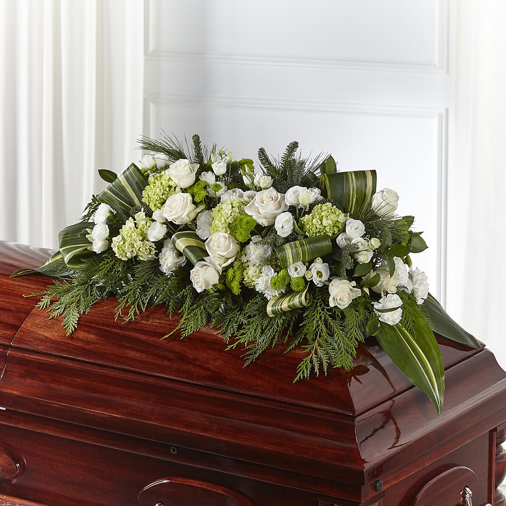 Hopeful Gesture Casket Spray – Greenery Plus Florist, Monroe NY