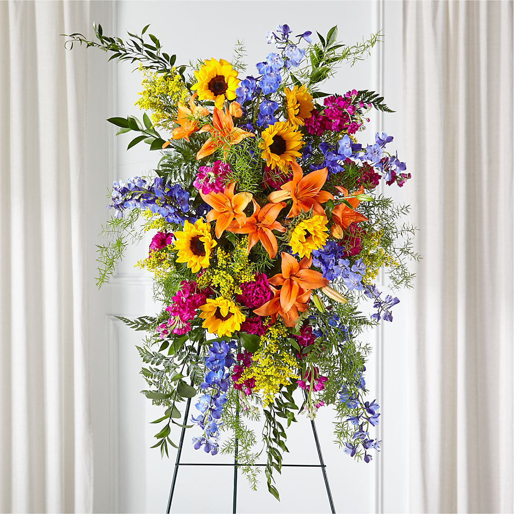 Sunlit Memories Standing Spray (Standard) – Greenery Plus Florist, Monroe NY