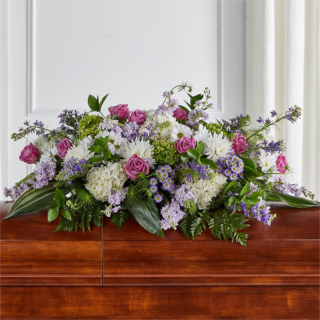 Meadows of Serenity Casket Spray – Greenery Plus Florist, Monroe NY