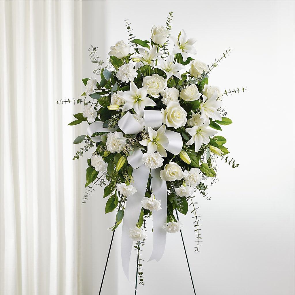With Care Standing Spray – Greenery Plus Florist, Monroe NY