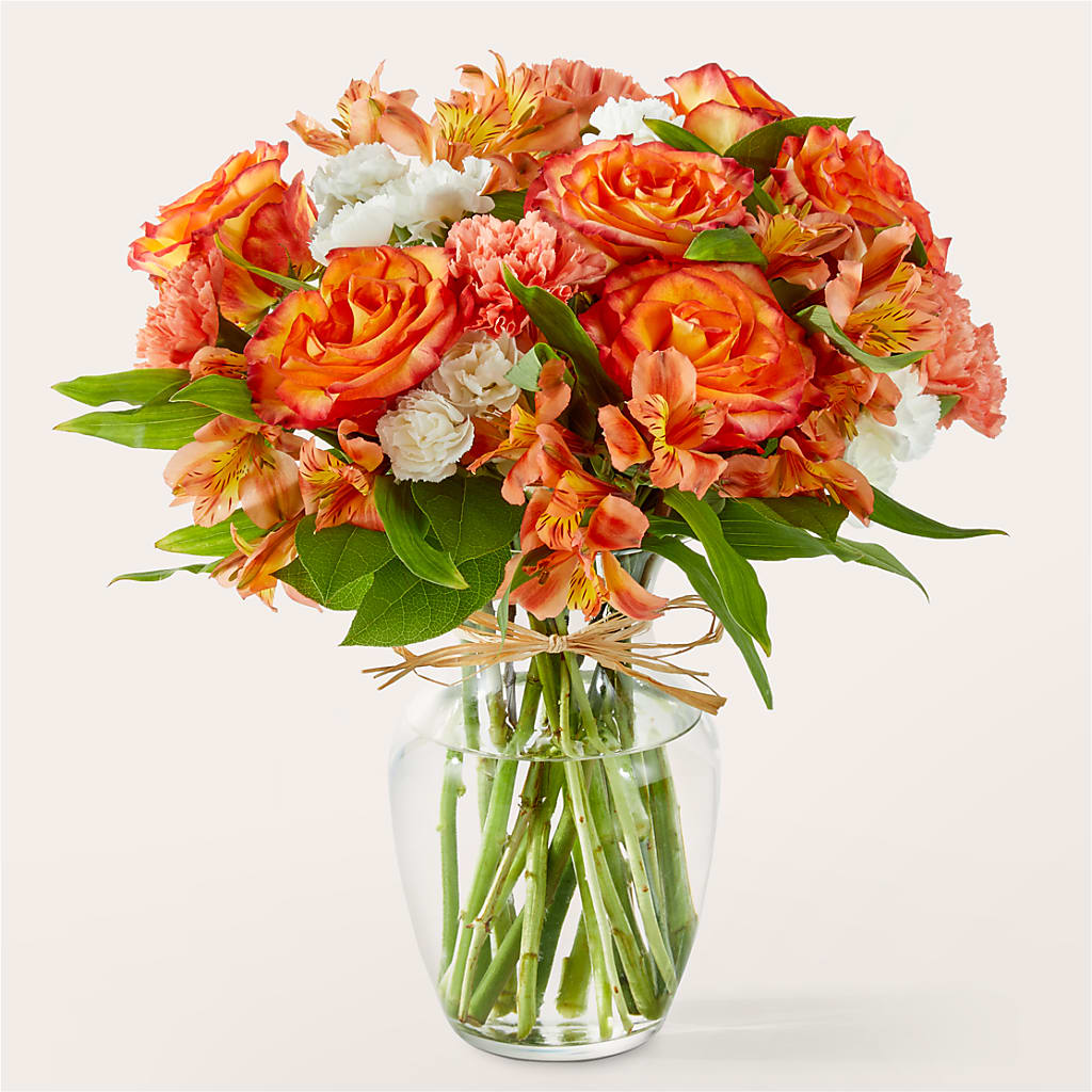 Apricot Glow Bouquet – Greenery Plus Florist, Monroe NY