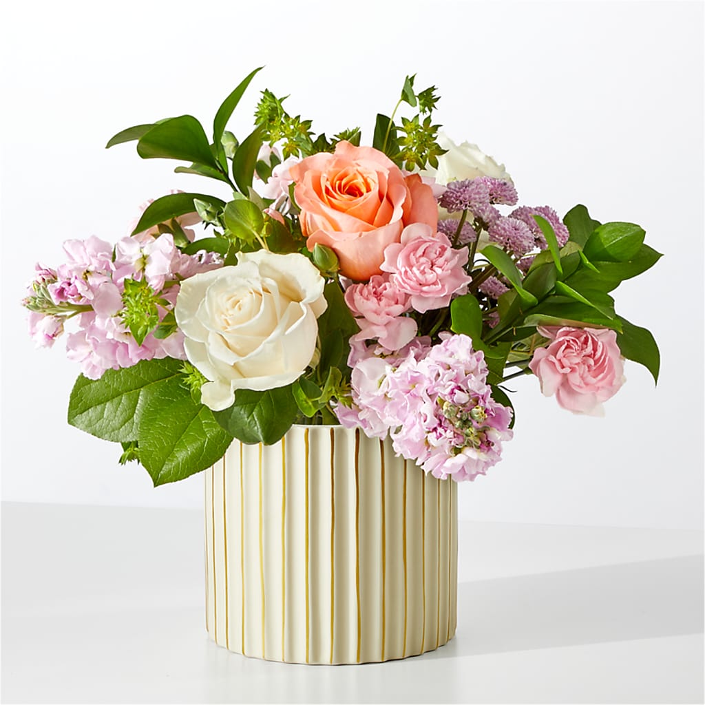 French Market Bouquet with Ivory Vase – Greenery Plus Florist, Monroe NY