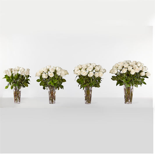 Long Stem White Rose Bouquet –  Greenery Plus Florist, Monroe NY