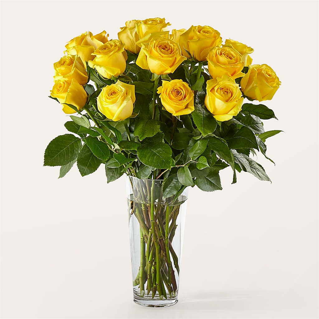 Long Stem Yellow Rose Bouquet –  Greenery Plus Florist, Monroe NY