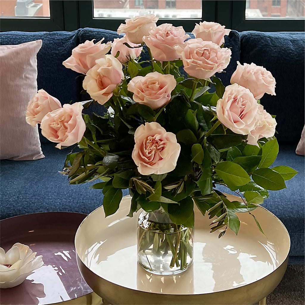 Long Stem Pink Rose Bouquet –  Greenery Plus Florist, Monroe NY