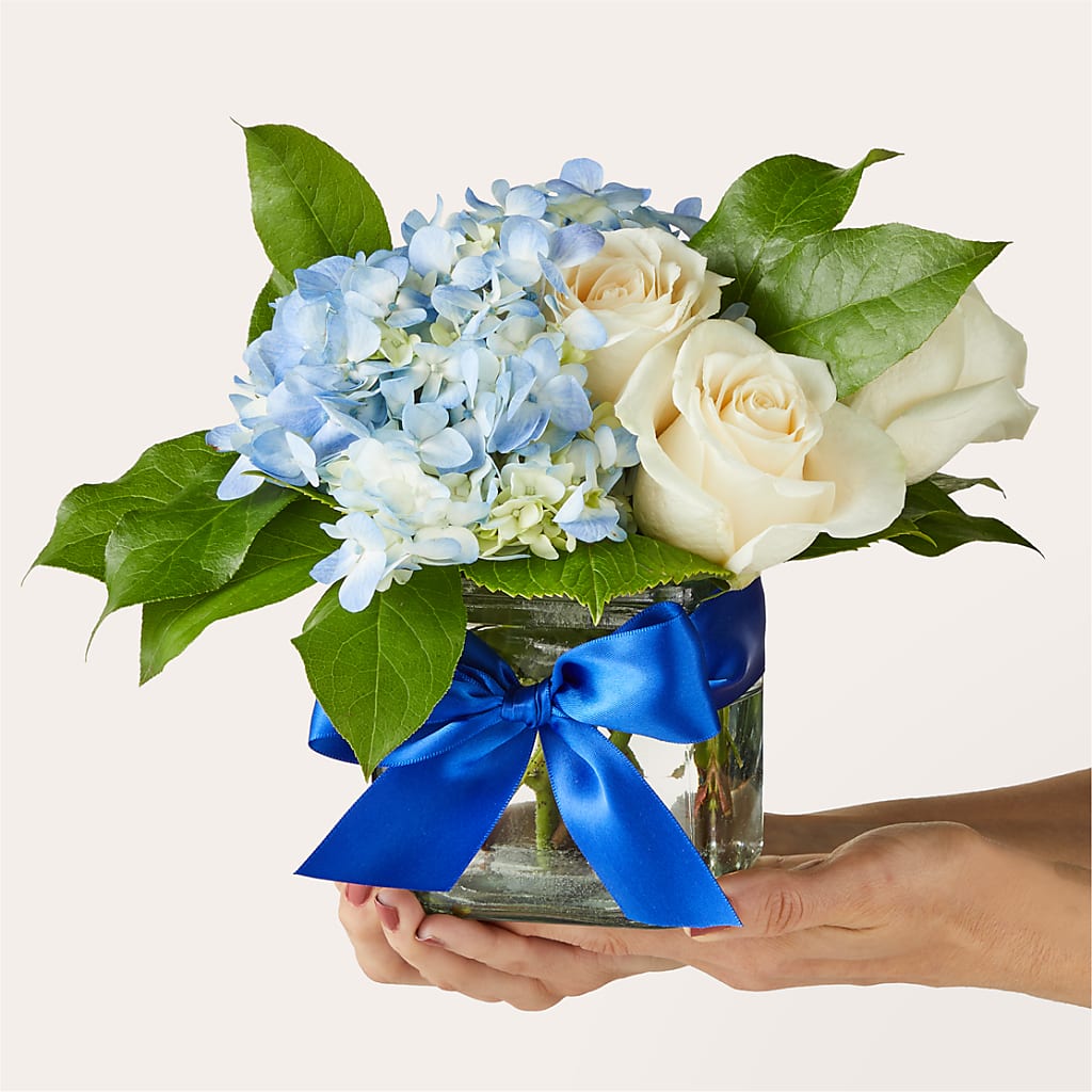 Sky Blue Delight Bouquet –  Greenery Plus Florist, Monroe NY