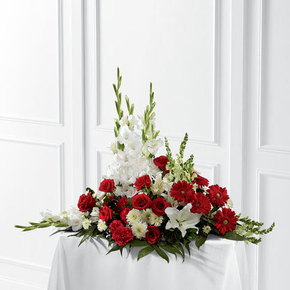 Crimson & White Arrangement –  Greenery Plus Florist, Monroe NY