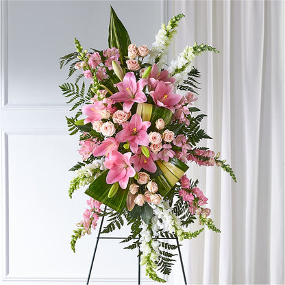 Elegant Embrace Standing Spray –  Greenery Plus Florist, Monroe NY