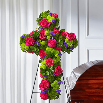 Tribute Rose Floral Cross –  Greenery Plus Florist, Monroe NY