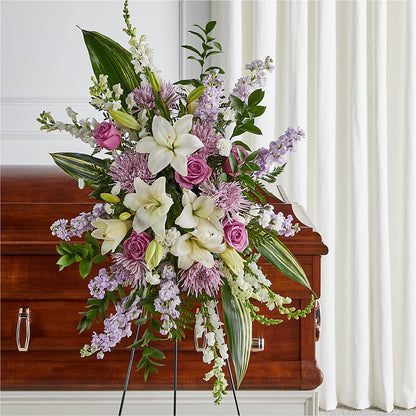 Grateful Hearts Standing Spray –  Greenery Plus Florist, Monroe NY