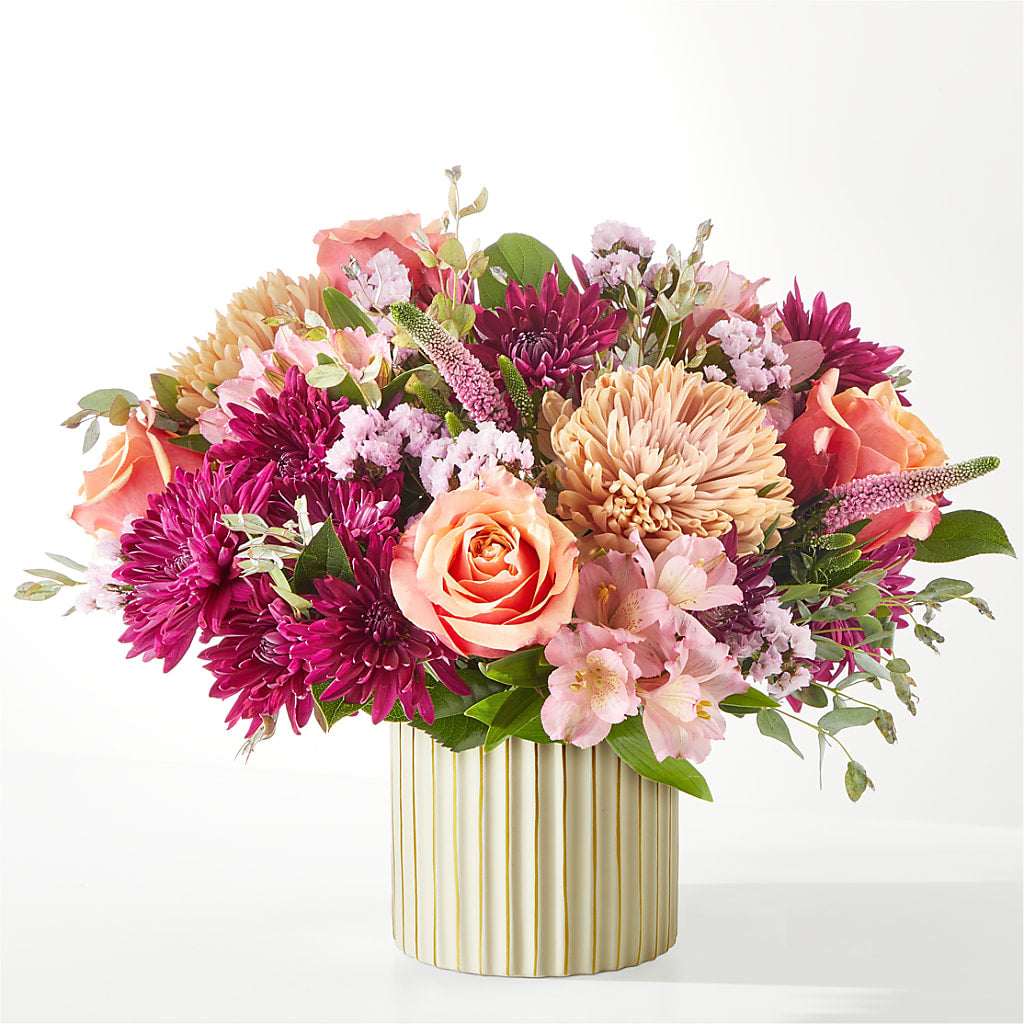 Berry Cobbler Bouquet with Ivory Vase –  Greenery Plus Florist, Monroe NY