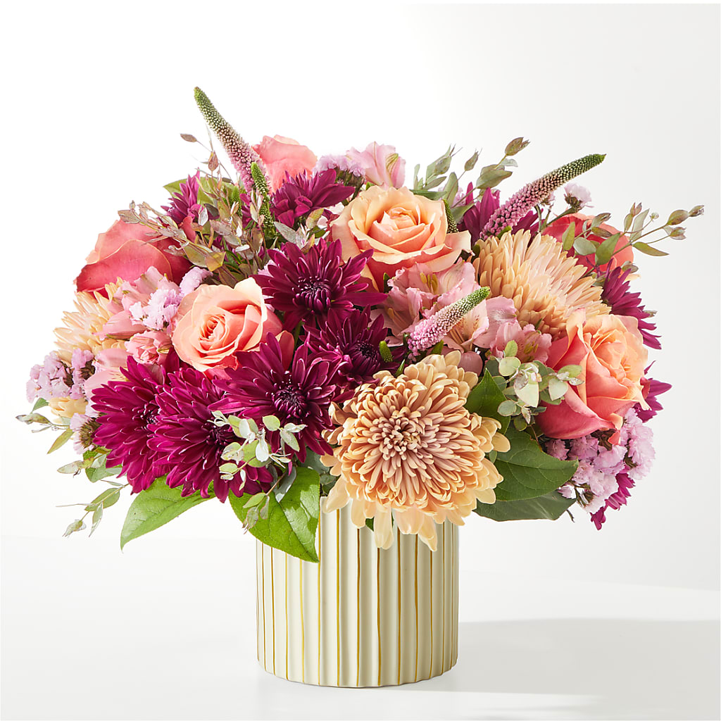 Berry Cobbler Bouquet with Ivory Vase –  Greenery Plus Florist, Monroe NY