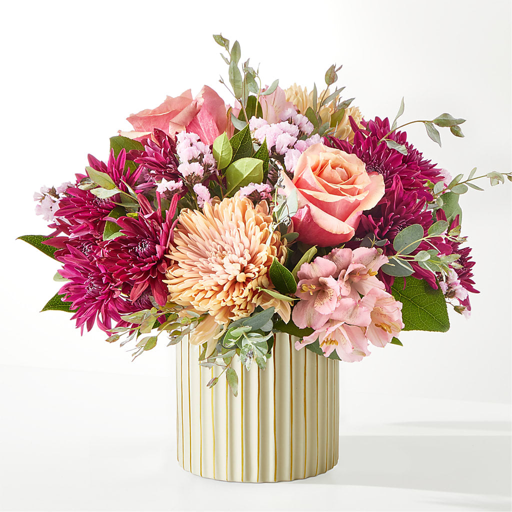 Berry Cobbler Bouquet with Ivory Vase –  Greenery Plus Florist, Monroe NY