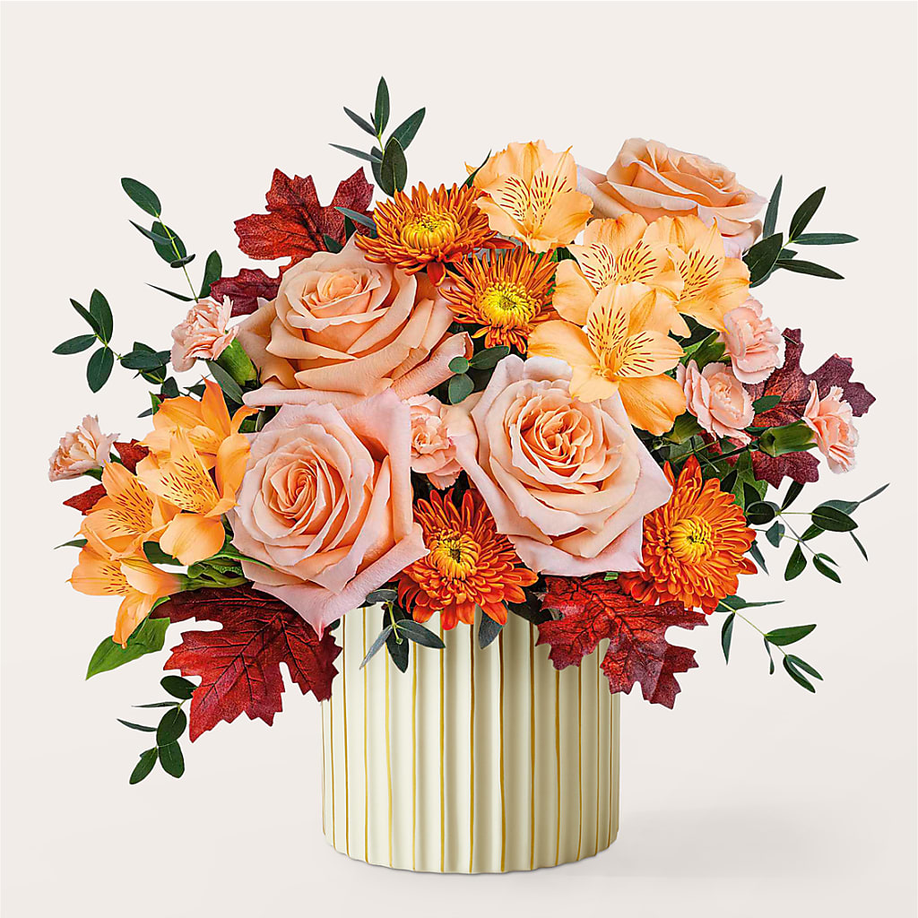 Spiced Latte Bouquet with Ivory Vase –  Greenery Plus Florist, Monroe NY