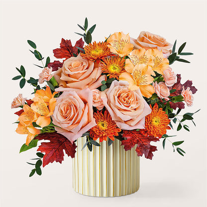 Spiced Latte Bouquet with Ivory Vase –  Greenery Plus Florist, Monroe NY
