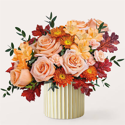 Spiced Latte Bouquet with Ivory Vase –  Greenery Plus Florist, Monroe NY