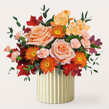 Spiced Latte Bouquet with Ivory Vase –  Greenery Plus Florist, Monroe NY