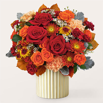 Merlot Bouquet with Ivory Vase –  Greenery Plus Florist, Monroe NY