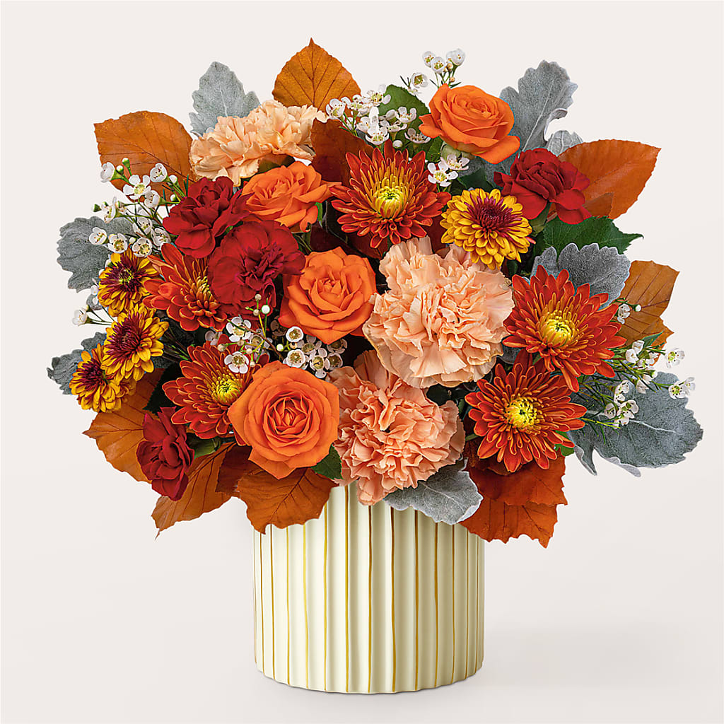 Merlot Bouquet with Ivory Vase –  Greenery Plus Florist, Monroe NY