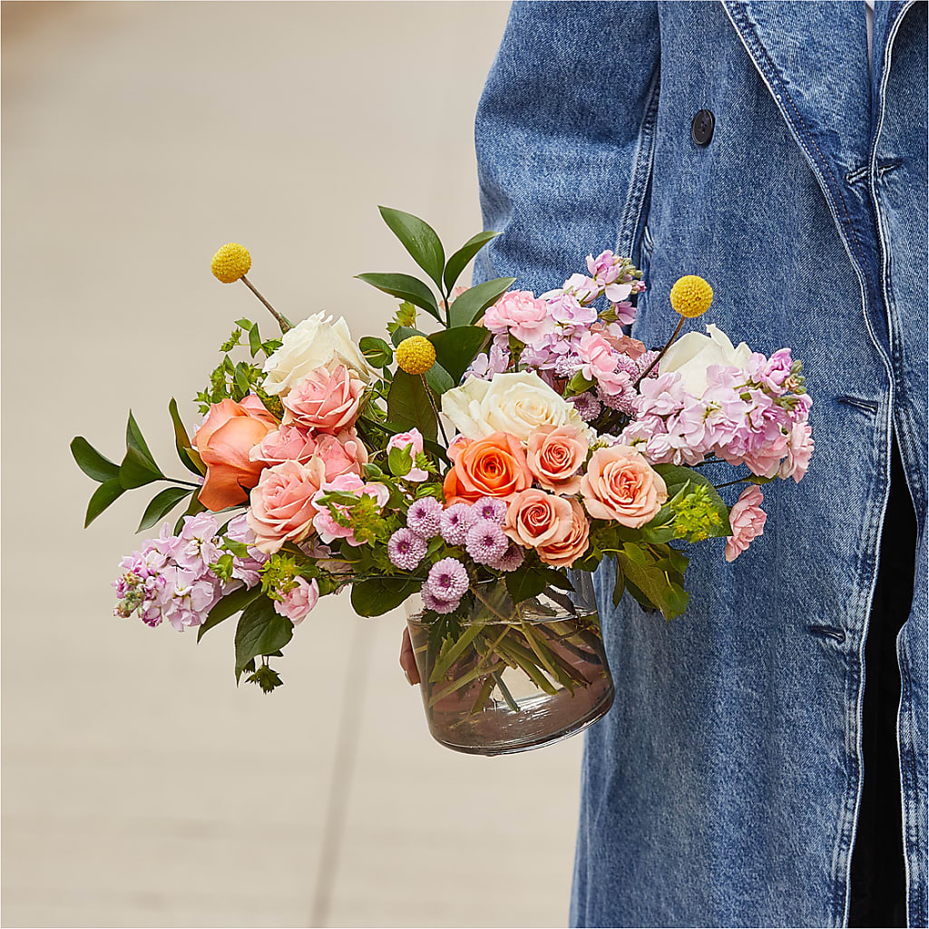 French Market Bouquet – lavender, peach, pink, white flower