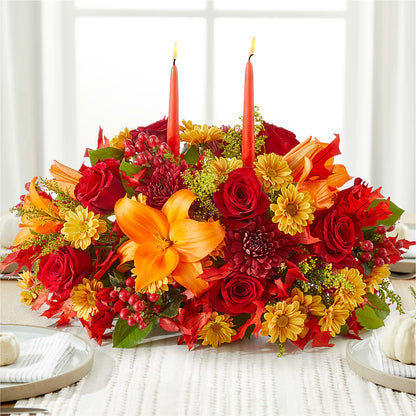 Autumn's Embrace Centerpiece –  Greenery Plus Florist, Monroe NY