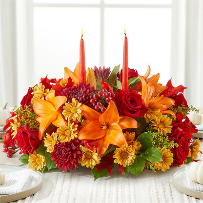 Autumn's Embrace Centerpiece –  Greenery Plus Florist, Monroe NY