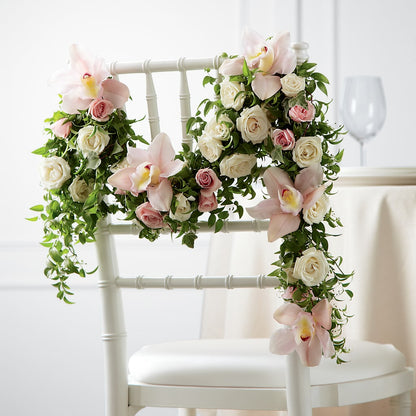 Orchid Rose Chair Décor –  Greenery Plus Florist, Monroe NY